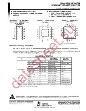 SN74AHC14NSRG4 datasheet  